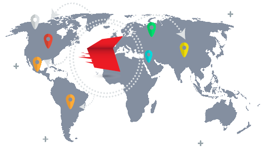 Mapa mundial con rutas de Power Logistics